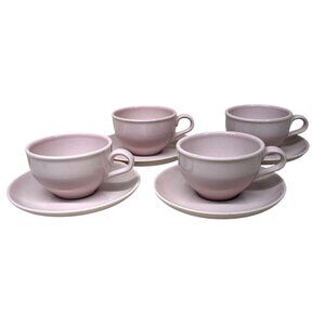4 Russel Wright Iroquois Casual China Pink Cup & Saucer Sets USA